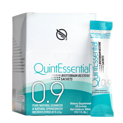 Quicksilver Scientific Quintessential 0.9 Sachets - Isotonic Solution with Sea Water Minerals + Alpine Spring - Liquid Hydration, Electrolyte + Multi Minerals Supplement (30 Count)