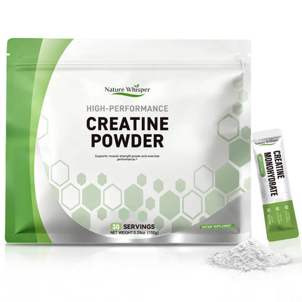 Nature Whisper Creatine Monohydrate Powder Travel Packs, 5000mg Micronized Pure Creatine for Men & Women Muscle Growth & Energy, On-The-Go Creatine, Sugar-Free, Vegan, Unflavored (30 Servings)