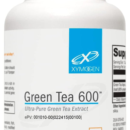 XYMOGEN Green Tea 600 - Antioxidant & Immune Support - 600 mg Green Tea Aqueous Extract - Vegetarian, Gluten-Free & Non-GMO - 60 Capsules