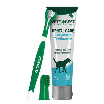 Vet's Best Dog Toothpaste & Toothbrush Dental Care Kit, with Brush 3.5 oz
