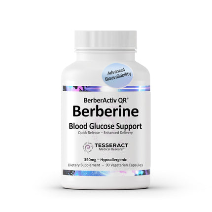Tesseract Medical Research BerberActiv-QR Berberine Immune Support Supplement, Supports Liver Health, Hypoallergenic, 350mg, 90 Vegetarian Capsules