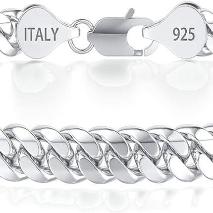 nometo 925 Sterling Silver Cuban Link Chain Bracelet 5mm Silver Bracelet