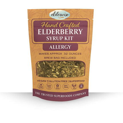 Elderberry Syrup Kit - Allergy Support - Makes Approx. 32oz - Comes with Brewing Bag - Ingredients - Elderberries - Rosehips - Ginger - Nettle - Cinnamon - Cloves - Elderwise