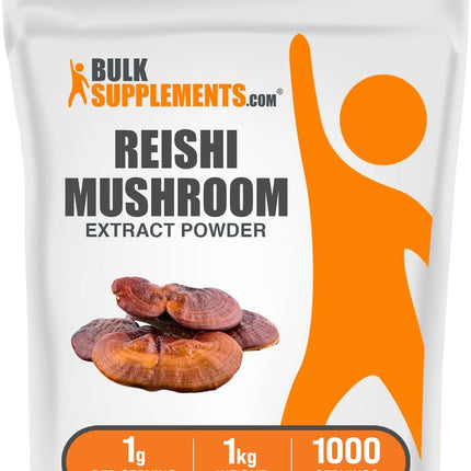BulkSupplements.com Reishi Mushroom Extract Powder - Reishi Mushroom Powder, Supplement for Overall Well-Being - Gluten Free, 1g per Serving, 1kg (2.2 lbs) (Pack of 1)