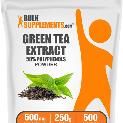 BulkSupplements.comgreen Tea Extract Powder - 50% Polyphenols Supplement, EGCG Supplements - Gluten Free, 500mg per Serving, 250g (8.8 oz) (Pack of 1)