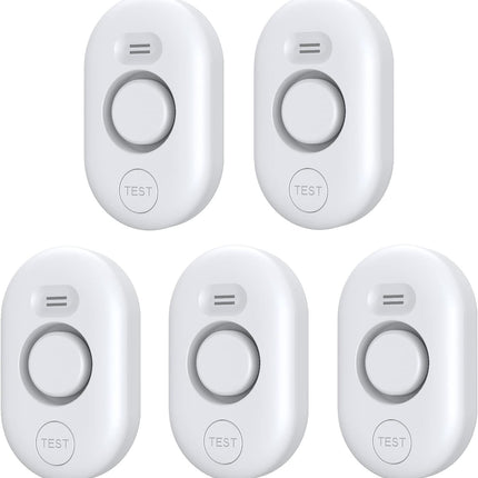 5 Pack Water Leak Detectors for Home, 100dB Water Sensor Alarm for Basement,Flood Leakage Detection Devices for Pipe/Drain/Sink/Faucet Drip Alert,Floor Flooding in Bathroom/Kitchen/Toilet/Laundry Room