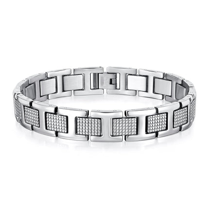 VNOX Mens Silver Bracelet Inoxidable Metal Stainless Steel Link Chain Bracelets Elegant Jewelry Gifts for Men Dad Husband,Adjustable