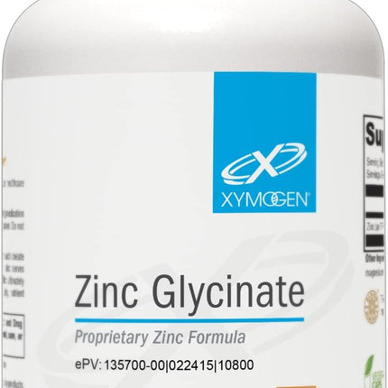 XYMOGEN Zinc Glycinate - 20 mg Highly Absorbable Zinc Supplement - Supports Immune System & Whole Body Wellness - Vegetarian, Gluten-Free & Non-GMO - 120 Capsules