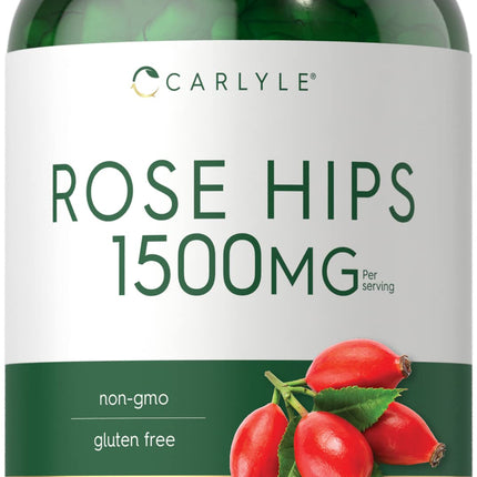 Carlyle Rose Hips | 1500mg | 240 Quick Release Capsules | Non-GMO and Gluten Free Herbal Supplement