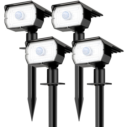 nipify Solar Lights Outdoor Waterproof, Motion Sensor Spot Lights- 4 Pack/56 LED/3 Modes Solar Powered Spotlights 2-in-1 Auto On/Off Landscape Lighting for Outside Yard Wall Garden, Cool White