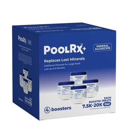 Pool RX 332004 4-Pack PoolRx+ Booster Blue Swimming Pool Algaecide, 4 Pack