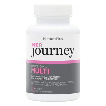 NaturesPlus Her Journey - 30 Tablets - Women’s Multivitamin - 100% DV of All Vitamins - Supports Overall Wellness, Immunity, Brain & Beauty Health - 30 Servings