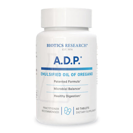 Biotics Research A.D.P. Emulsified Oil of Oregano Tablets for GI Health -Sustained Release for High Absorption Contains Carvacrol, Wild Oregano Oil 50mg/S - Patented Formula -Non GMO –60 Tablets