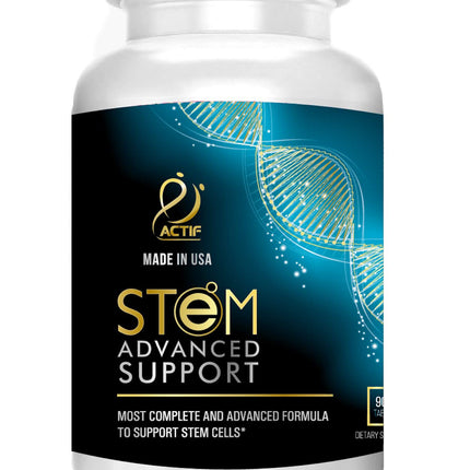 ACTIF STEM Cell Support - Maximum Strength with 10+ Stem Cell Factors, Non GMO, 2 Month Supply, Made in USA