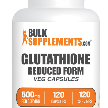 BulkSupplements.com Glutathione Reduced Capsules - Glutathione Supplement - Gluten Free, 1 Capsule Per Serving, 120 Capsules (Pack of 1)