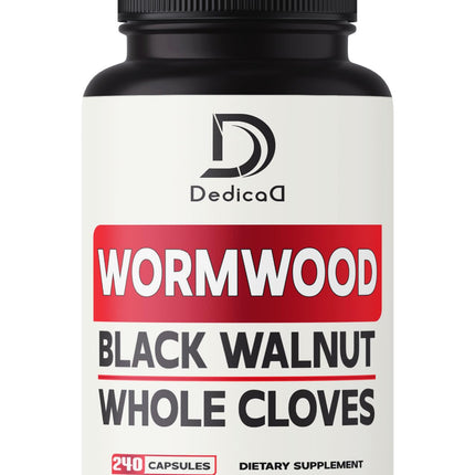 DEDICAD Sweet Wormwood Capsules 1500mg with Black Walnut & Cloves - 240 Vegan Capsules - Artemisia Annua Supplement for Immunity