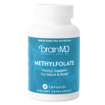 BRAINMD Dr Amen Methylfolate - 30 Capsules - Potent Mood Support - Gluten Free - 30 Servings