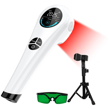 Cold Laser Therapy Device for Humans & Dogs, 4 x 808nm and14 x 650nm, Handheld Red Light and Near Infrared Light Therapy Devices with Stand, Red Light Therapy Wand for Pain Relief Joint, Muscle Pain