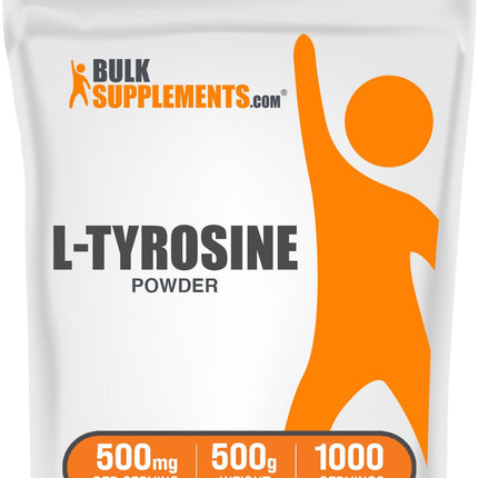 BulkSupplements.com L-Tyrosine Powder - Sports Nutrition, Amino Acid Supplement - Unflavored & Gluten Free, 500mg per Serving, 500g (1.1 lbs) (Pack of 1)