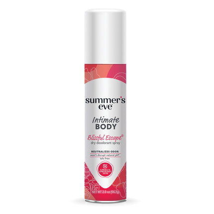 Summer's Eve Daily Refreshing Feminine Spray, Blissful Escape, Daily Body Spray for Women, Feminine Care that Neutralizes & Reduces Body Odor, Gynecologist-Tested, 2 oz