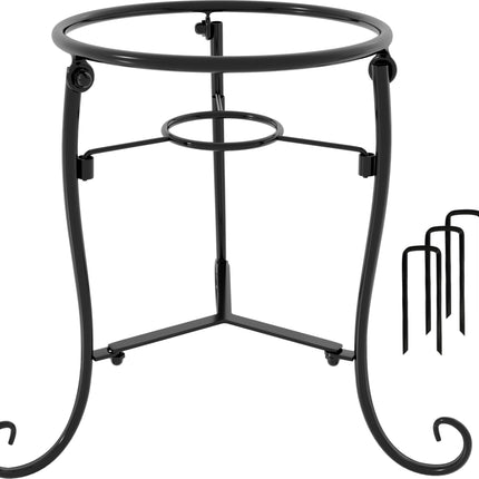 Polyjkl 10" Tall Gazing Ball Stand for 8-10 inch Balls, Black Metal Gazing Globe Display Holder Stands for Outdoor Garden Clearance, 8" L x 8" W x 10" H