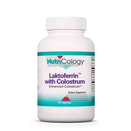 Allergy Research Group NutriCology Laktoferrin with Colostrum - Delivers 400 mg Lactoferrin & 1 g Colostrum - Supports Immune & Gut Balance - with Lysozyme Enzyme Support - 30 Servings - 90 Capsules