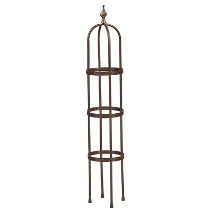 Evergreen 5 ft Garden Trellis for Climbing Plants Vines, Jasmine & Flowers, Rustproof Metal Obelisk Trellises, Outdoor & Indoor Plant Support for Potted Planters (Bronze)