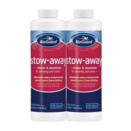 BioGuard Stow Away, 1 qt, Pack of 2, Cleaner & Deodorizer for Swimming Pool Cover, Eliminates Odors, Aids in Stain and Soil Removal, Extends Life of Pool Covers