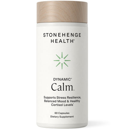Stonehenge Health Dynamic Calm - 600mg KSM-66 Ashwagandha with L-theanine, Rhodiola Rosea, Holy Basil, and Magnesium Glycinate, Daily Stress and Mood Support, Non-GMO, 60 Vegetarian Capsules