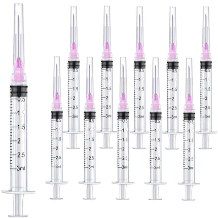 100 Pack 3ml Lab Sample Syringe with 18Gauge 1.5 Inch Liquid Measuring Refilling Tool, Individual Package