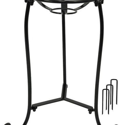 Polyjkl 16" Tall Gazing Ball Stand for 10-12 inch Balls, Black Metal Gazing Globe Display Holder Stands for Outdoor Garden Clearance, 9" L x 9" W x 16" H