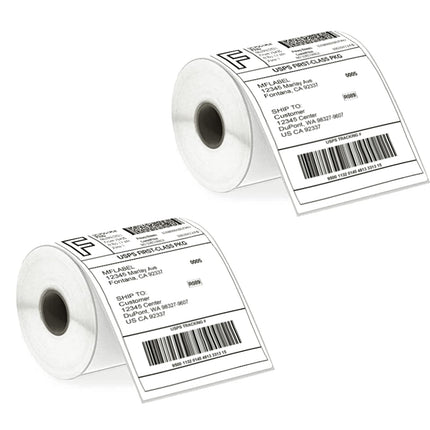 MFLABEL 4x6 Thermal Shipping Labels - 2 Rolls of 250, Perforated & Smudge-Proof Direct Thermal Labels Compatible with Rollo, Zebra, for Amazon UPS FedEx Shopify