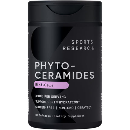 Sports Research® Phytoceramides 350mg per softgel - Plant Derived Ceramides for Healthy Skin and Hydration - Non GMO with No Fillers or Synthetic Vitamins - 30 Liquid softgels