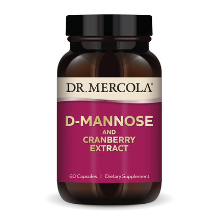 Dr. Mercola D-Mannose and Cranberry Extract, 1,000 mg D-Mannose & 400 mg Cranberry per Serving, Urinary Tract Health Supplement, Non-GMO, Gluten-Free, Soy-Free, 60 Capsules