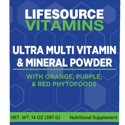 LifeSource Vitamins Ultra Multi Vitamin & Mineral Powder w/Phytos Reds Phyto Purples and Phyto Oranges - 30 Day Supply