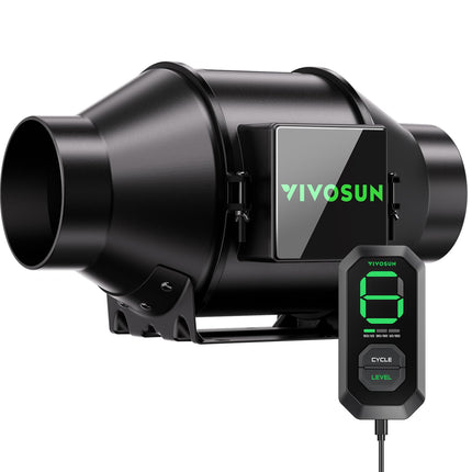 VIVOSUN G4 4" Inline Fan &Cycle Mode Speed Controller, 195 CFM Aerozesh Fan