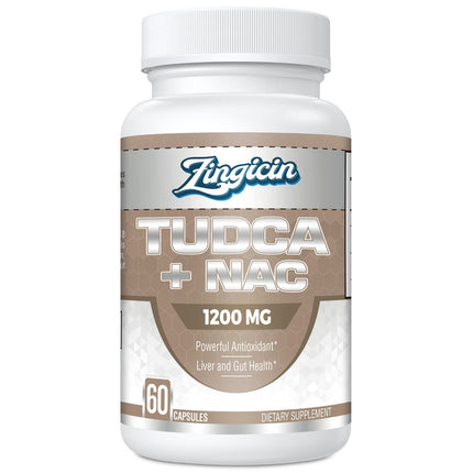 Zingicin TUDCA with NAC Supplement 1200mg - 60 Capsules, 1 Pack