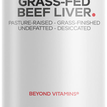 Codeage Grass Fed Beef Liver Supplement Superfood, Freeze Dried, Non-Defatted, Desiccated Glandulars Bovine Pills, Pasture Raised Beef Vitamins, Non-GMO Liver Meat, 180 Capsules