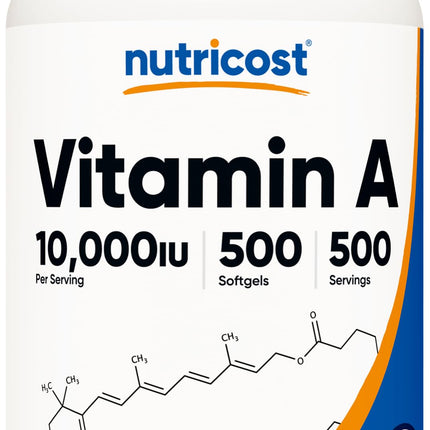 Nutricost Vitamin A 10,000 IU, 500 Softgel Capsules