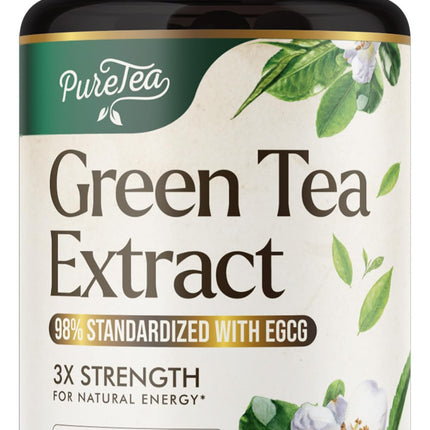 Green Tea Extract 1000mg Per Serving - 98% Polyphenols & 45% EGCG Capsules, Heart Support with Antioxidants - 3X Absorption Green Tea Pills Supplement, Natural Energy, Gentle Caffeine - 240 Capsules