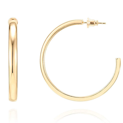 PAVOI Minimalist Huggie Earrings, 14K Gold Plated, Yellow Gold, Size 40