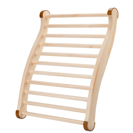 Sauna Backrest Sauna Accessories Wooden Slip-Resistant Non-Toxic Comfortable S-Shape Design Sauna Chair with Back, Sauna Accessories for Any Barrel or Infrared Sauna
