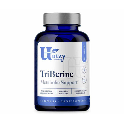 Berberine 1,000 mg Triple Source Full Spectrum Blend, Indian Barberry + Coptis + Oregon Grape Root, Metabolic & Cardiovascular Support, 60 Vegetarian Capsules — TriBerine by Utzy Naturals