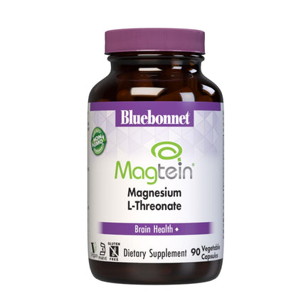 Bluebonnet Nutrition Magtein Magnesium L-Threonate, Brain Health*, Non-GMO, Vegan, Kosher Certified, Gluten-Free, Soy-Free, 90 Vegetable Capsules, 30 Servings