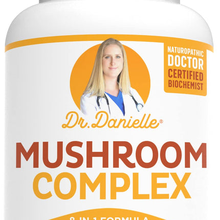 Doctor Danielle Organic Mushroom Complex Supplement – 8 Organic Mushrooms Including Reishi, Lion’s Mane, Cordyceps & Chaga – Vegan Capsules, Thoughtfully Formulated for Daily Wellness