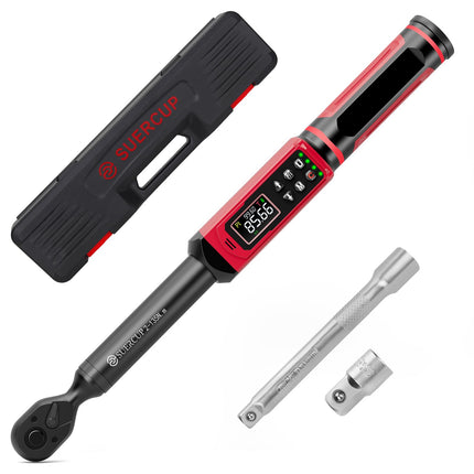 SUERCUP 3/8" Digital Torque Wrench, 1.5-99.6Ft.Lb, for Cars, Moto, Bikes