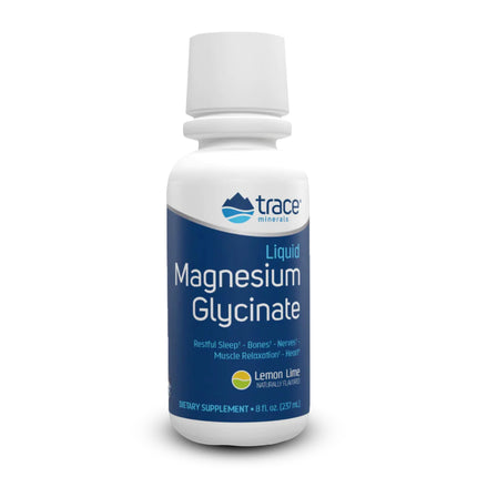 Trace Minerals Magnesium Glycinate - Liquid Magnesium Glycinate for Bone, Nerve & Digestive Health - Supports Sleep Quality, Clarity & Focus - Gentle - Lemon Lime Flavor - 8 fl oz (30 Servings)