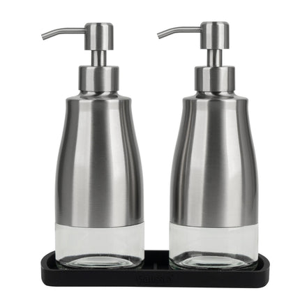 Gaussra Kitchen Soap Dispenser with Silicone Tray & Stickers 11 OZ / 320 ML