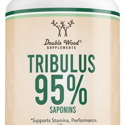 Tribulus Terrestris for Men (Purest 95% Saponin Content) 210 Capsules, 1,000mg Concentrated Fruit Extract (Third Party Tested, Vegan Safe, Non-GMO) for Stamina and Energy by Double Wood