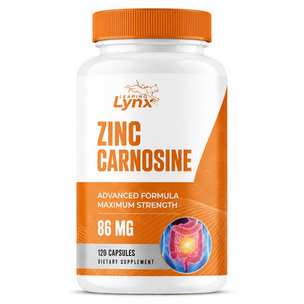 Zinc Carnosine 86 mg – Clinically Studied Zinc + L-Carnosine Complex for Gut Lining & Stomach Support | 120 Capsules (60-Day Supply) | Digestive Comfort, Mucosal Repair & Balance | Non-GMO